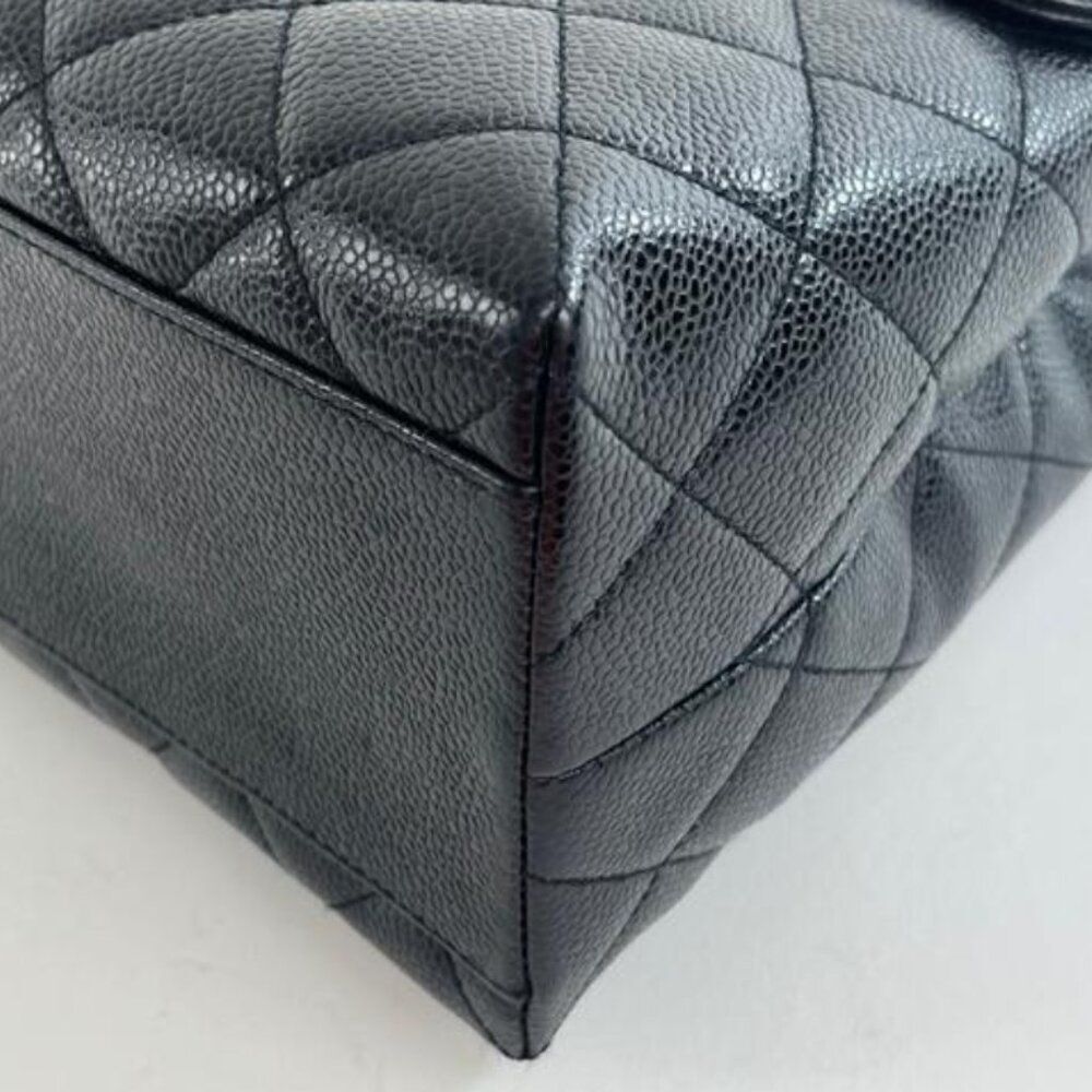 Chanel Caviar Leather Top Handle Flap Bag with SHW in Black - Picture 8 of 13